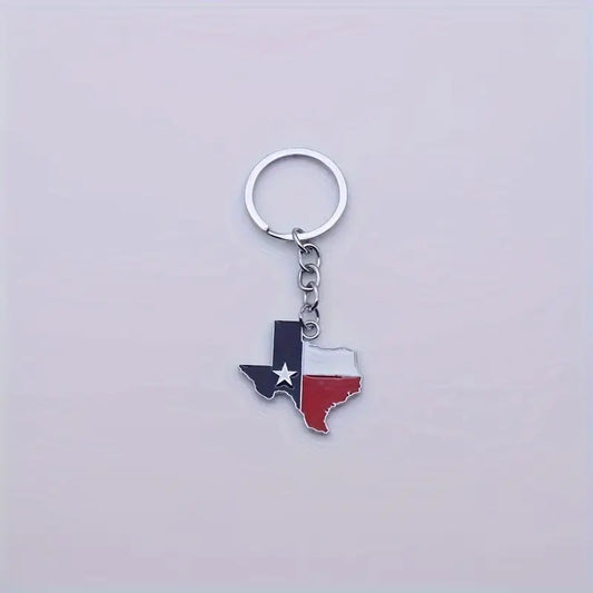 Texas + Inlaid State Flag Keychain