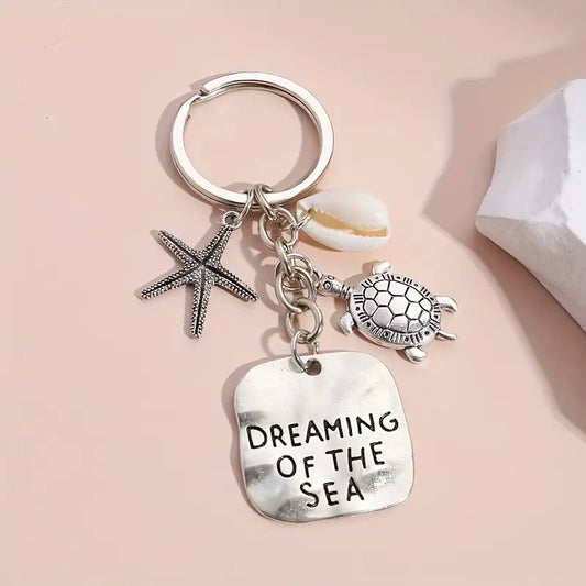 Dreaming of the Sea Metal Keychain
