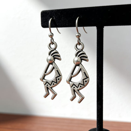 Dancing Petroglyph Metal Earrings