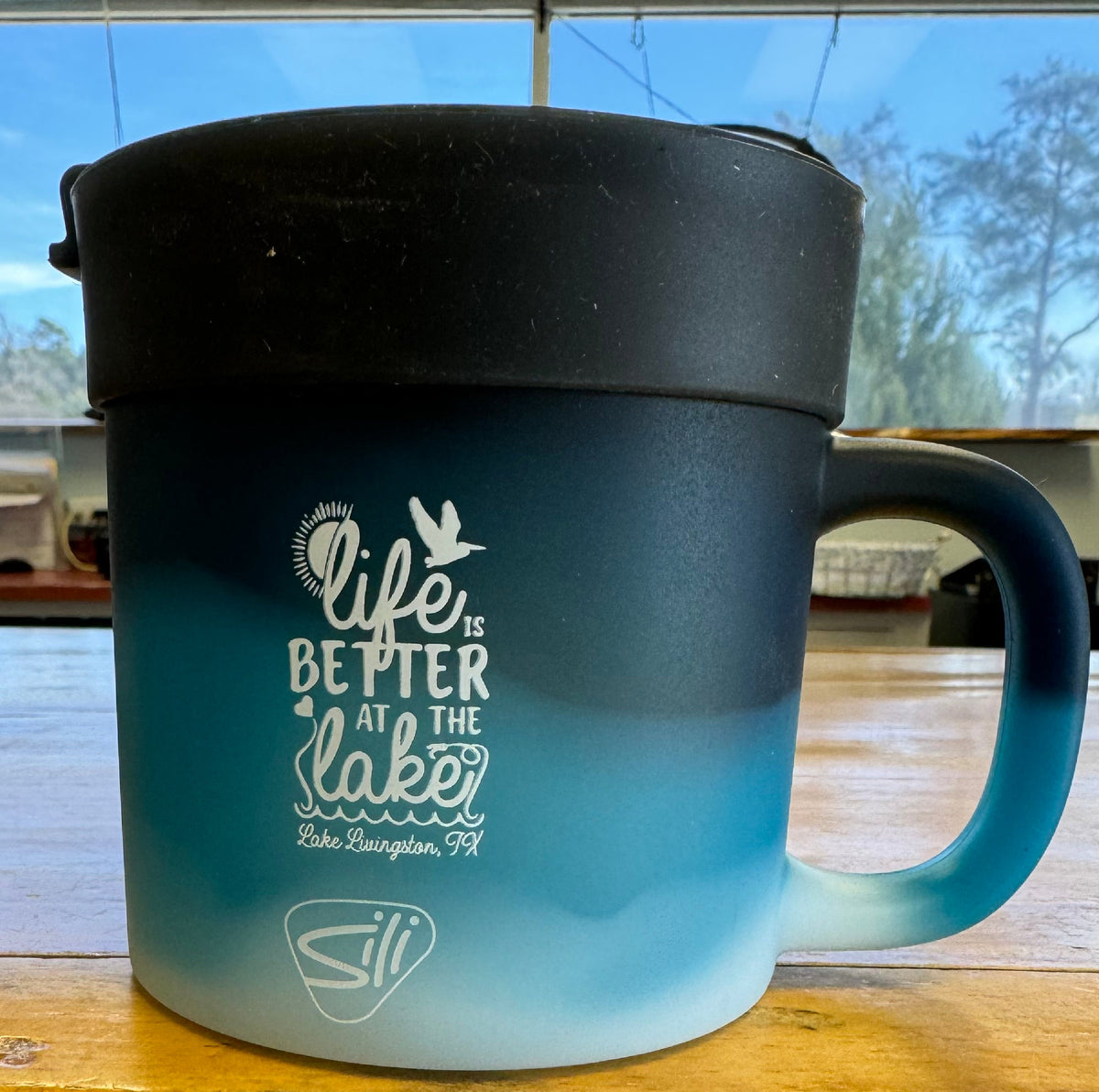 Life is Better at the Lake - Lake Livingston, TX 16 oz. Silipint Coffee Mug w/ Flip Lid