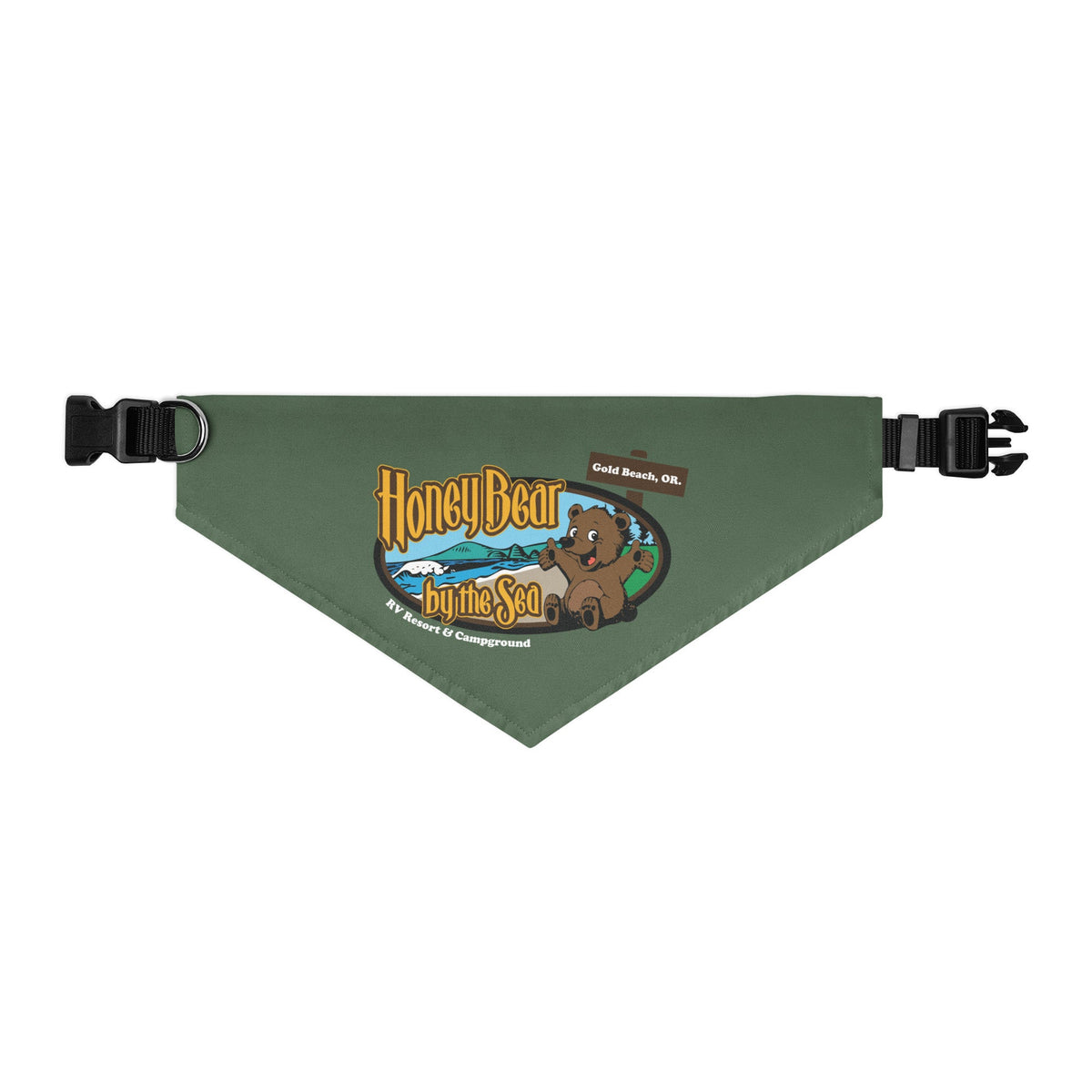Honey Bear By the Sea Logo Pet Bandana w/ Collar