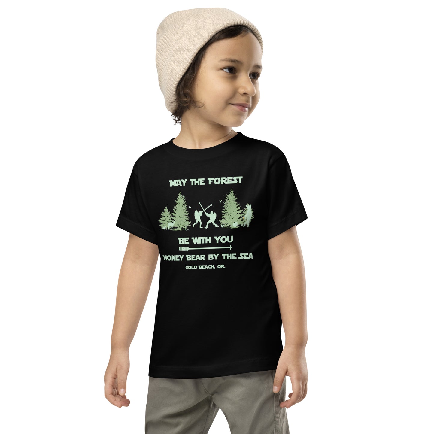 May the Forest Be With You Honey Bear By the Sea Gold Beach, OR Toddler Tee
