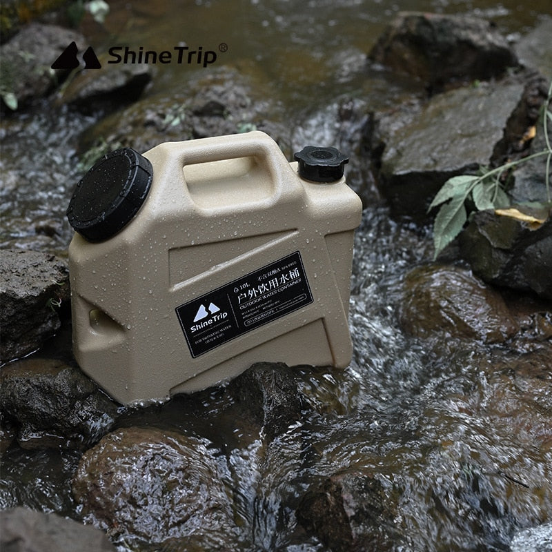 Shine Trip 10L Water Storage Containers with Faucet BPA-Free Portable Large Water Bucket Jug Tank for Camping Outdoor Hiking