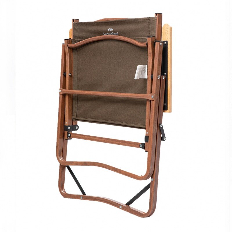 Light Luxury Wood Grain Folding Chair Camping Portable Kermit Chair Aluminum Alloy Bracket Outdoor Light Easy To Carry Chairs