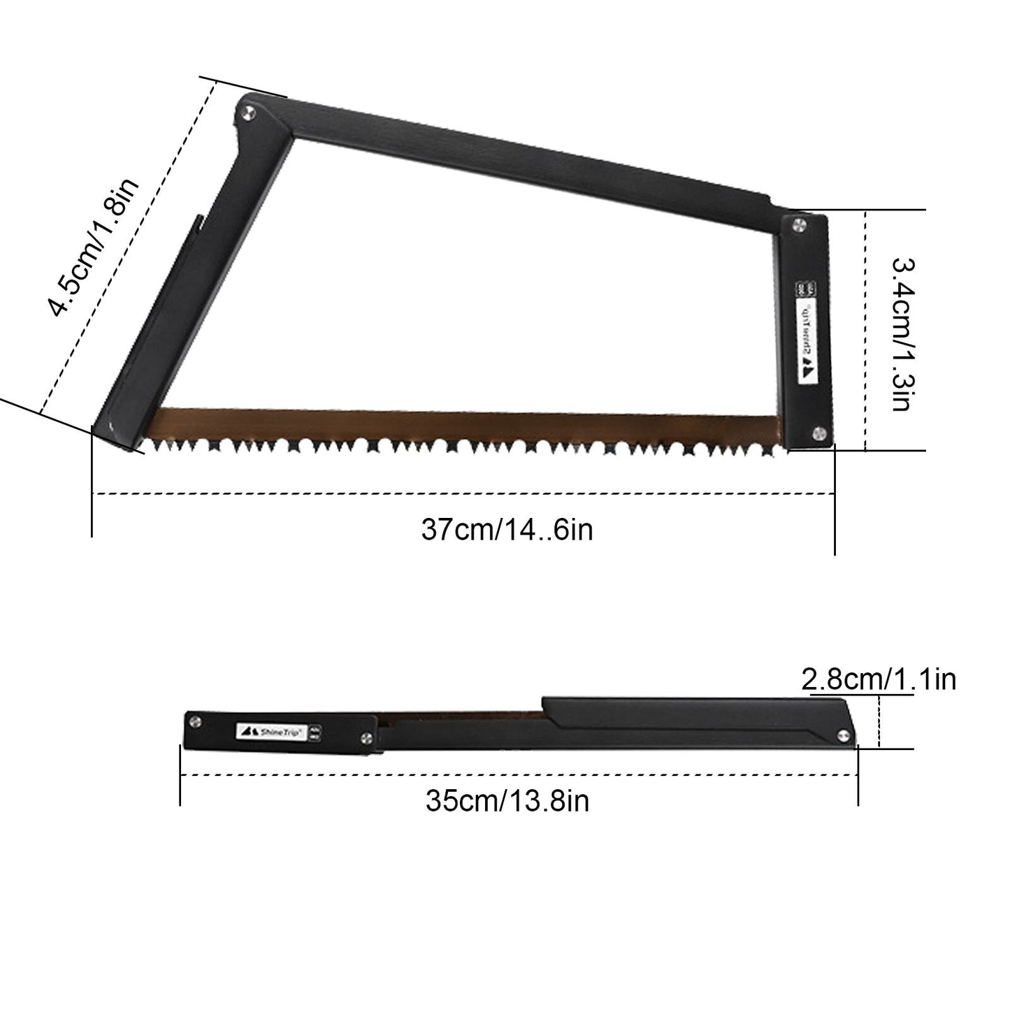 Folding Saw Aluminium Alloy Camping Handsaw Rugged Leather Sheath All Purpose Blade Gardening Outdoor Tools