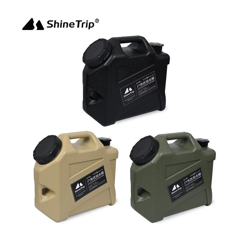 Shine Trip 10L Water Storage Containers with Faucet BPA-Free Portable Large Water Bucket Jug Tank for Camping Outdoor Hiking